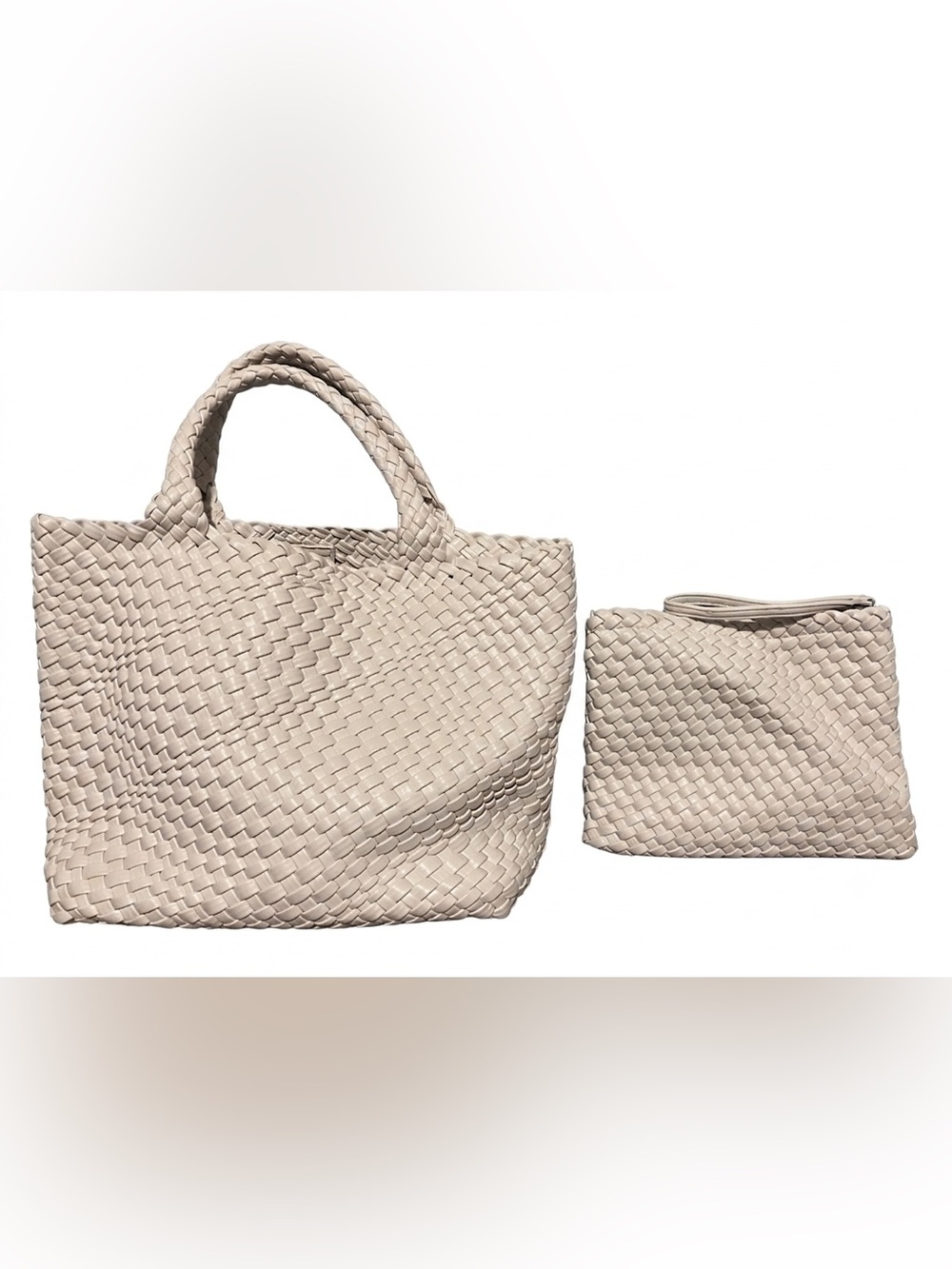 Rachel Zoe Woven Tote in Light Beige - Picture 3 of 9